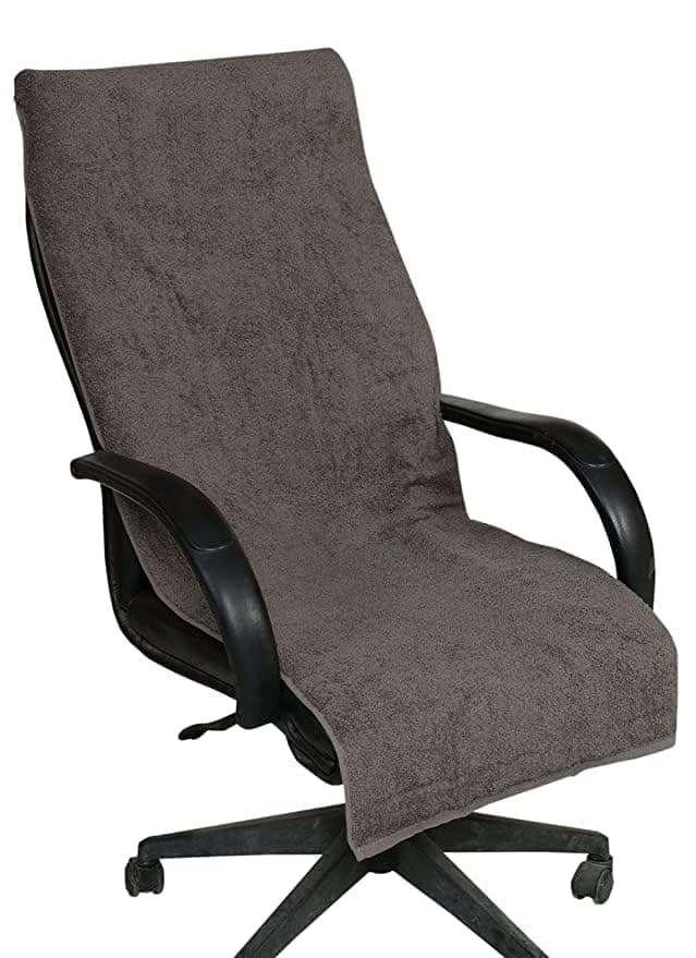 SHREE SHYAM 100 Cotton Solid Large Luxury Office Chair Towel 450 GSM 1 Pack Gray