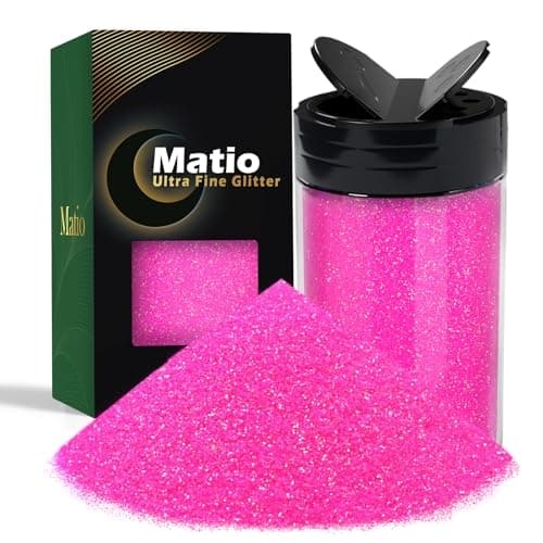 Matio Iridescent Ultra Fine Glitter Powder 78oz 220g Vibrant Pink Craft Resin Glitter 1128 Metallic Nail Sequins Flakes for Epoxy Resin Tumbler Nail SlimeFace HairFestival DecorGlitter Rose