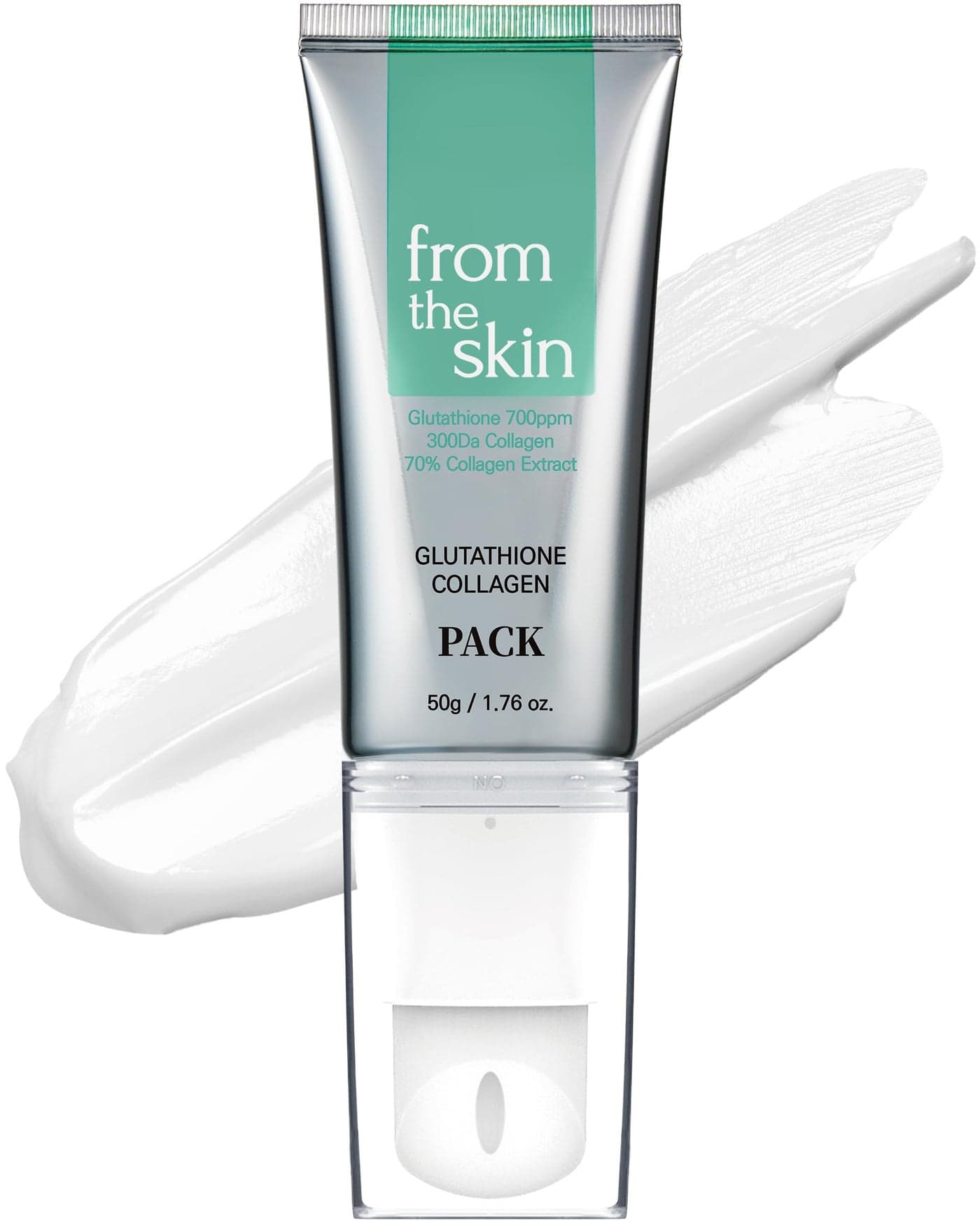 FROM THE SKIN Glutathione Collagen Peel Off Mask Anti Aging Korean Face Mask Face Lift Radiance Boost Reduces Wrinkles Builtin Silicone Spatula 700ppm Glutathione 300 Da Collagen 176 oz