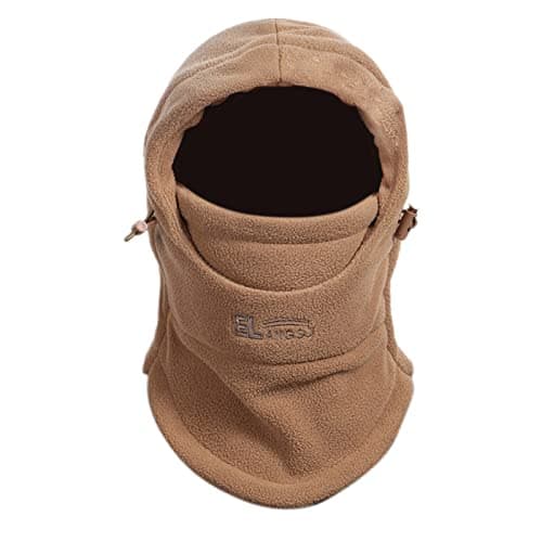 TRIWONDER Kids Winter Hats Balaclava Ski Mask for Boys Girls Toddlers Windproof Adjustable Cold Weather Face Mask Neck Warmer (Khaki)