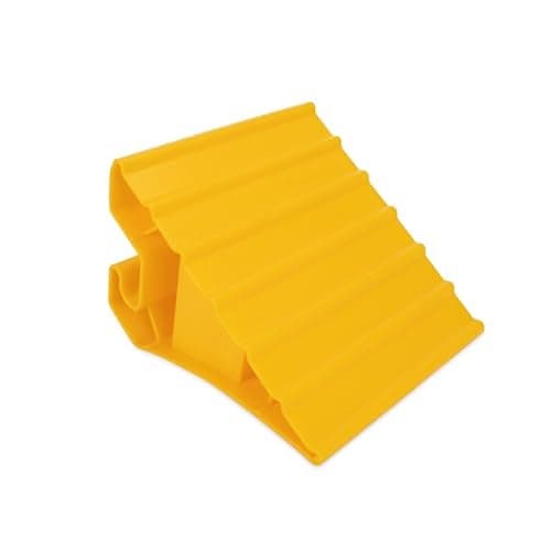 Camco Super Wheel Chock for Trailers & RVs - Large, Heavy Duty Trailer Wheel Chock Constructed of Durable Plastic w/UV inhibitors - Use w/Tires Up to 29-inches - Re-Hitch in Confidence – 44492