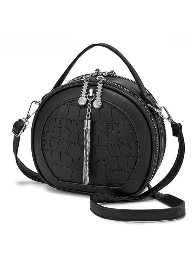 Women's Tassel Crossbody Bag, Ladies PU Leather Shoulder Bag Sling Bag Side Bag, Daily Commuter Handbag Tote Bags Clutch Bag Carrying Bag Gift Bag Small Bag for Girls and College Students