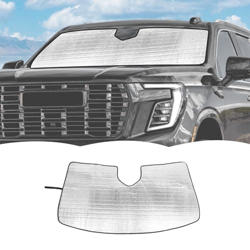 RT-TCZ Windshield Sunshade Sun Shade Heat Shield Window Sun Visor Mat for Chevy Tahoe 2024 2025,for GMC Yukon 2024 2025 (Silver)
