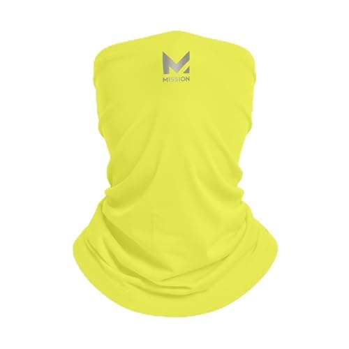 MISSION Cooling Multi-Use Neck Gaiter Face Mask, UPF 50, Breathable Lightweight Fabric, Cools Up to 2 Hours (Safety Yellow)