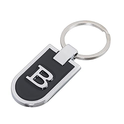 AUGEN Stainless Steel Alphabet Letter B Keychain Metal Initials For Car & Bike Gifting With Key Ring Anti-Rust (Pack Of 1)