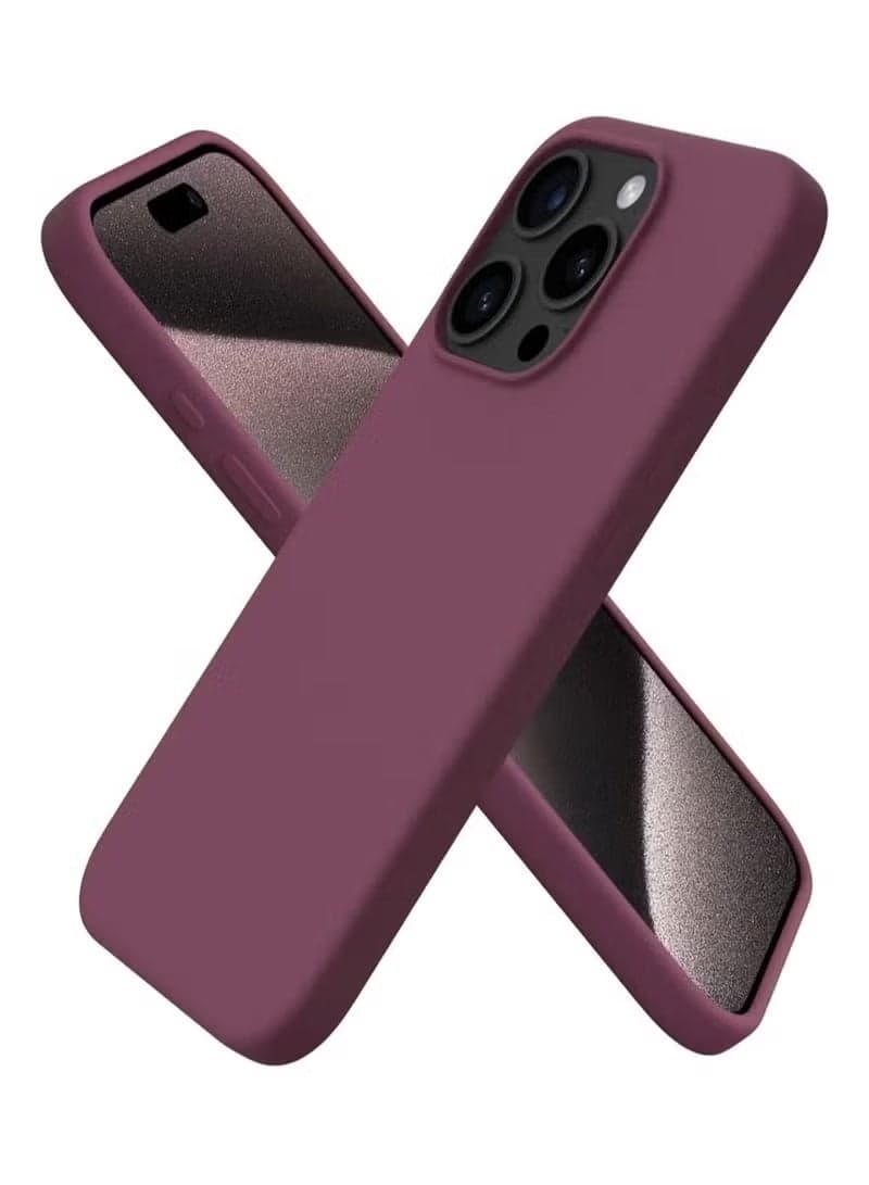 Soft Silicone Rubber Bumper Microfiber Lining Hard Back iPhone 15 Pro Max Back Cover Shockproof Protective Case Cover, Anti-Scratch, Dustproof, Premium Quality, Slim-Fit