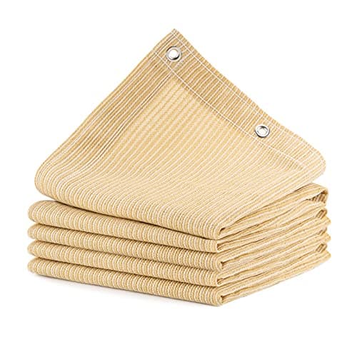 ABOSUN 90 Outdoor Sun Shade Cloth 10 x 14 Pergola Deck and Backyard Patio Sunshade with UV Protection Heat Resistant HDPE Material Reinforced Grommets 10x14 FT Wheat