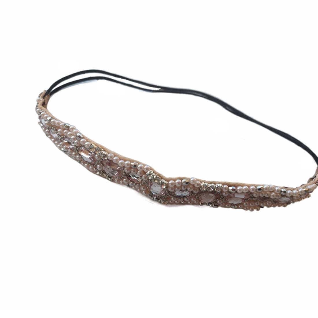 Handmade Crystal Rhinestone Headbands for Women Crystal Bohemia Stretch Elastic Fashion Beaded Head Wraps Hair Bands Jewelry Accessories