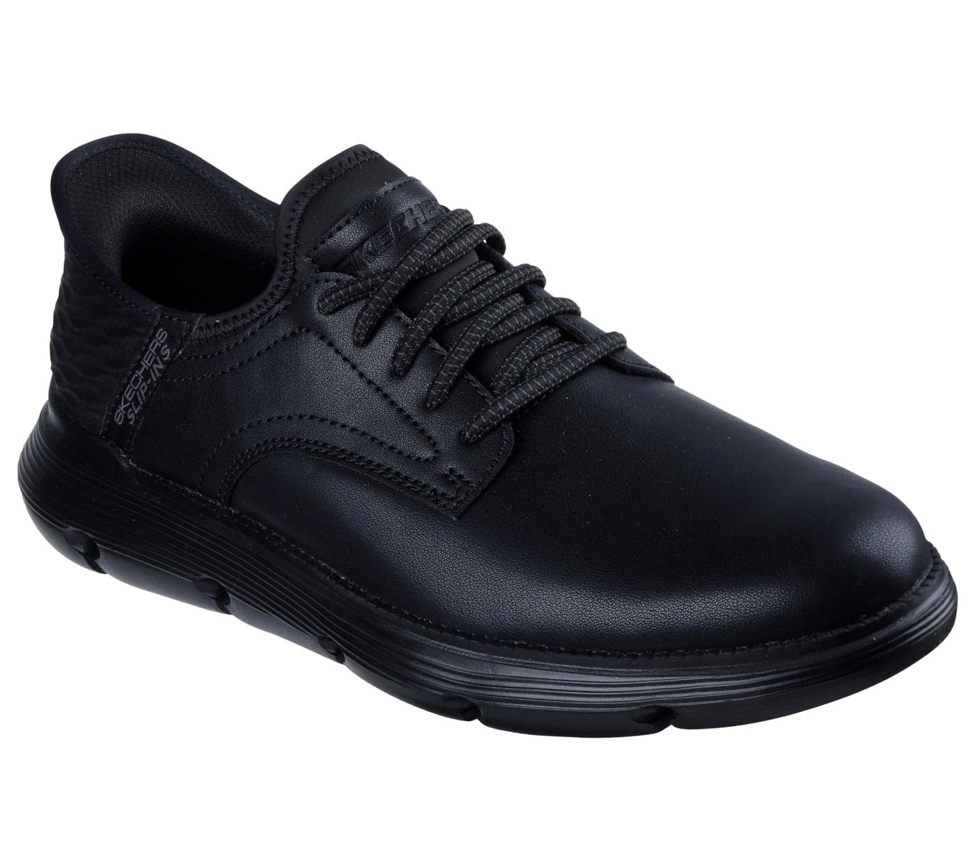 Skechers Men's Slip-ins Garza-Gervin Casual Slip-On Shoes Moccasin, Black/Black, 11.5 Wide