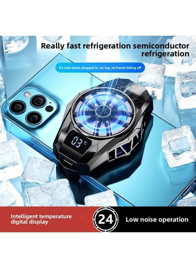 The S9 Magnetic Digital Display Mobile Phone Semiconductor Radiator Silent Cooling Live Game Artifact-Color:S8 Radiator-Electroplated Black