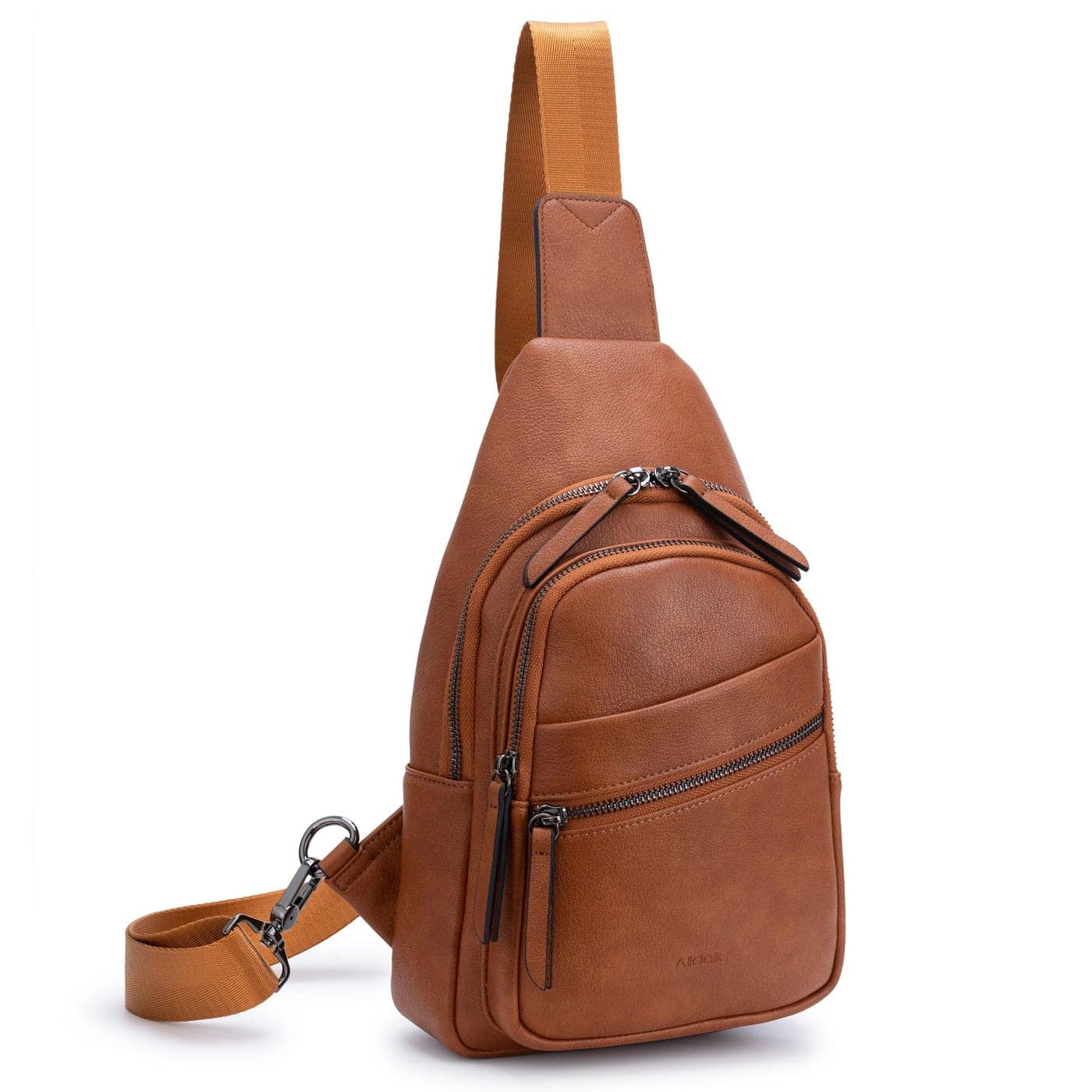 Alldaily Large Sling Bag for Women Crossbody Purse Leather Fashionable Trendy Chest Bag for Travel, Fanny Pack (Brown)