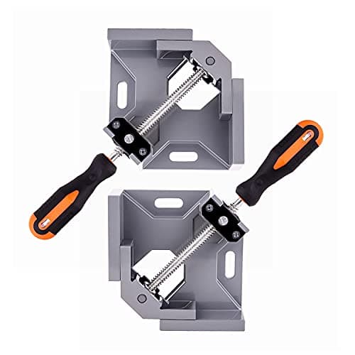 WYQYQ 2pcs Corner Clamp - Right Angle 90 Degree Wood Clamps For Woodworking, With Adjustable Swing Jaw Aluminum Alloy Frame, For Welding, DIY Woodworking