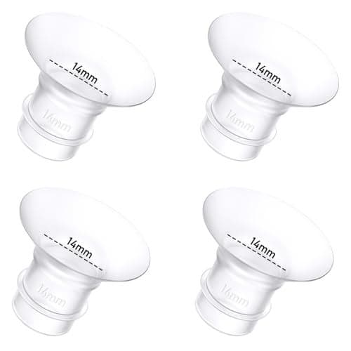 4Pcs Breast Pump Flange Insert 14mm Compatible with MomcozySpectraMedelaeufyElvieLansinohParuu P10 Breast Pump Fit for Momcozy M5M9M6V2 ProV2 proS12 Proeufy E10 S1 S1 Pro 24mm Flange