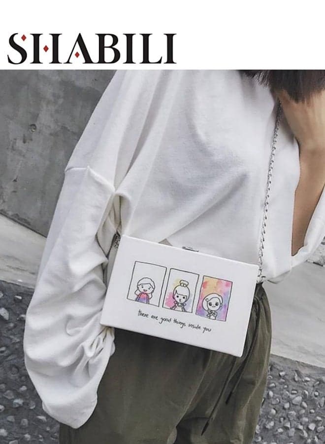 Girls' Cute PU Leather Shoulder Bag,Women's Banquet Bag Tote Bag Handbag Crossbody Bag Small Square Bag, Daily Commuter Carrying Bag Sling Bag Side Bag for Ladies, College Students, Children