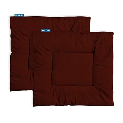 NEXTGO Floor Mat Puja Aasan 2Feet x 2Feet | Velvet Makhmal Fabric Microfiber Filling Floor Aasan for Dinner, Puja, Meditation, Garden, Yoga Mat for Home Office Ghar | Pack of 2 Coca Brown