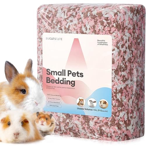 BUCATSTATE Hamster Bedding 15L 99 DustFree Guinea Pig Paper Bedding Odor Control Paper Bedding Cozy Small Animal Bedding for Rabbit Rat Syrian Dwarf Hamsters Gerbils Blossom