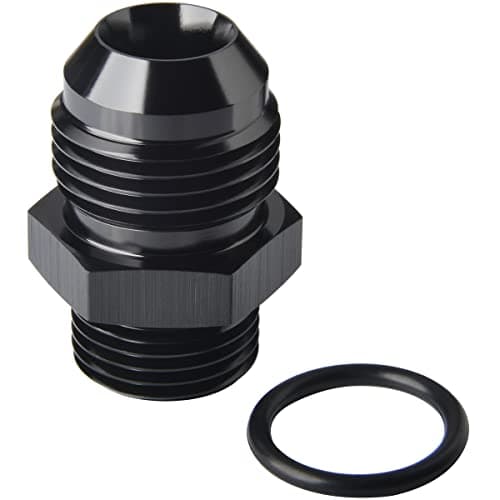 Podavelle 10AN Male Flare to 6AN ORB O-ring Boss Fuel Pump Rail Adapter Fitting Aluminum Black