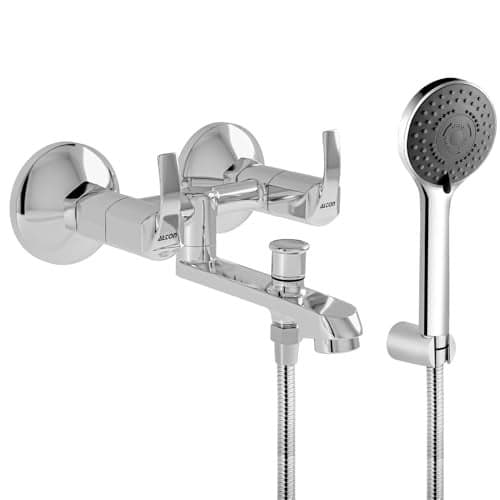 ALTON QBA9135 Brass, Wall Mixer With 3-Function Hand Shower & 1.5 Meter Tube, Chrome Finish