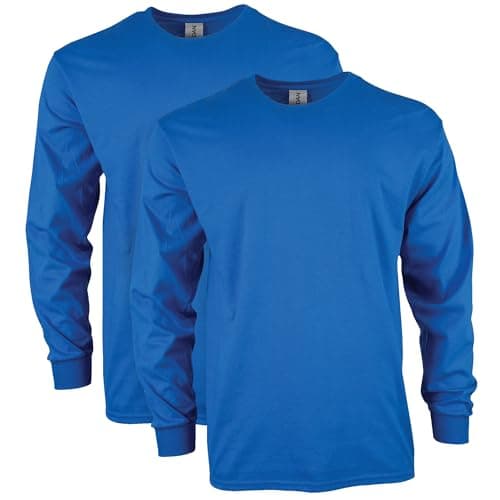 Gildan Men's Ultra Cotton Long Sleeve T-Shirt, Style G2400, Multipack, Royal (2-Pack), Small