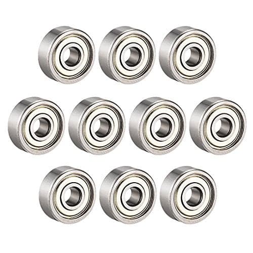 uxcell 624ZZ Ball Bearing 4mm x 13mm x 5mm Double Shielded 624-2Z 80024 Deep Groove Bearings, Carbon Steel (Pack of 10)