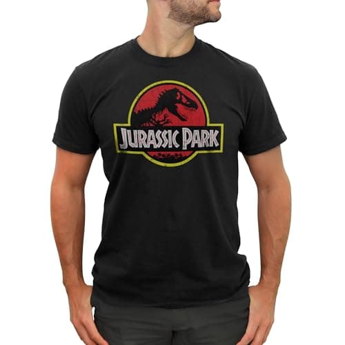 Jurassic Park Logo Men's T-Shirt, Black, 3X-Large