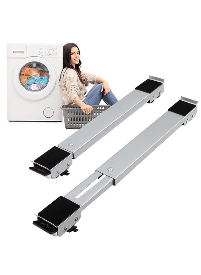 Heavy-Duty Appliance Rollers Mover Set, 24-Piece Extendable Furniture Moving Kit with Brakes & Strong Base, Supports 300kg for Washing Machine, Dryer, Refrigerator, Gray