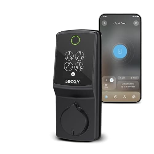 Lockly Secure Pro (2025 Latest Version), Smart Lock with Built-in Wi-Fi, New-Gen Fingerprint Door Lock, Keyless Entry Deadbolt, PIN Genie Keypad, Auto Lock, App Remote Control, Easy Installation