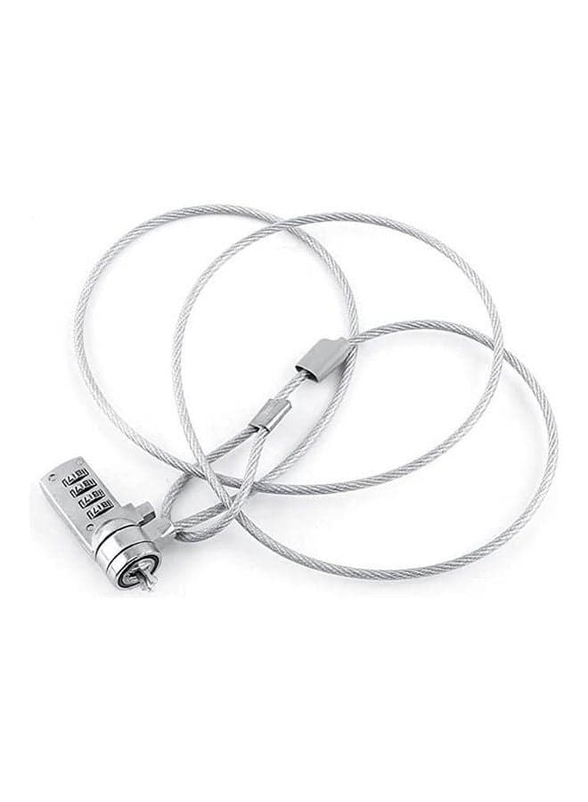 Laptop Notebook Pc Anti-Theft Security Password Combination Chain Steel Cable Lock Silver
