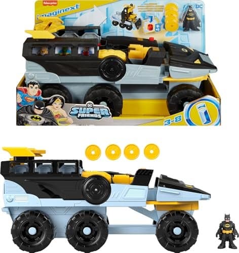 FisherPrice Imaginext DC Super Friends Batman Toys Transforming BatTank with Lights Sounds Figure Projectiles for Preschool Kids Ages 3 Years