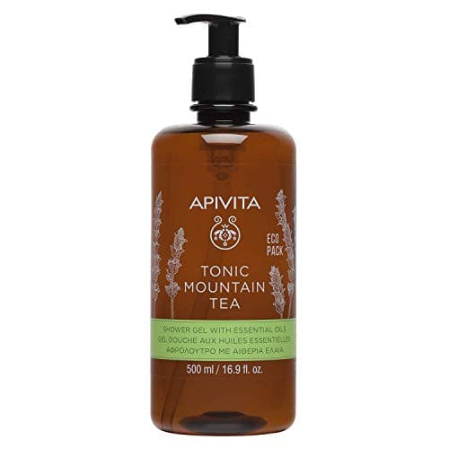 Apivita Tonic Mountain Tea Shower Gel, Gently Cleanses, Revitalizes & Preserves Moisture with Mountain Tea, Propolis & Essential Oils