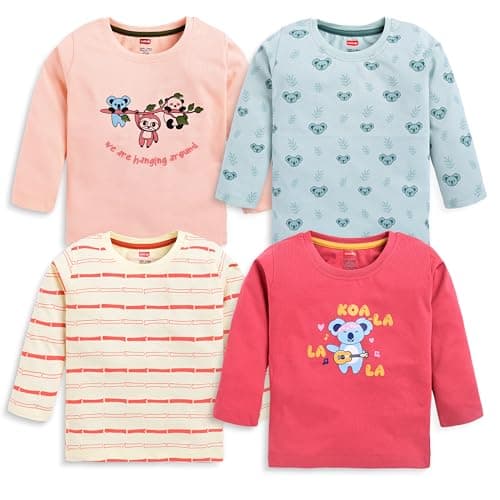 LuvLap Cotton Regular Fit F/S Boys T-Shirt-Po4 (904959_Multicolor-4 12 to 18 Months)