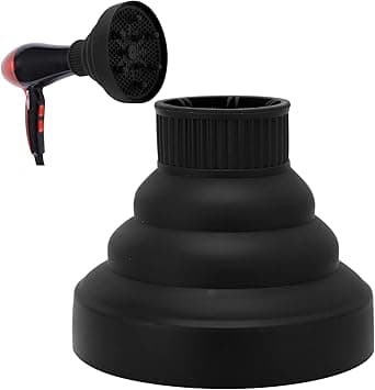 Universal Collapsible Hair Dryer Diffuser Attachment Portable Travel Folding Hair Blow Dryer Diffuser Nozzle Styling Hairdressing Tool Fit Most of Blow Dryersblack