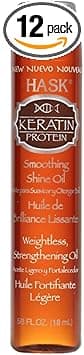 Hask Keratin Protein Smoothing Lightweight Shine Oil Pack of 12