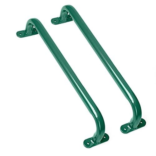 17 Inch Playground Accessories Metal Safety Handles – Long Green Grab Handle Bars for Playset Ladder, Jungle Gym, Monkey Bars, Swing Set, and More