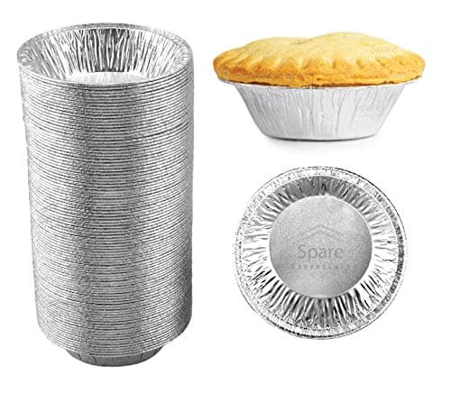 (60 Pack) Pie Tins 5 inch, Disposable Mini Pies Tin, Tart Aluminum, Individual Serving Pans for Baking Mini Chicken Potpie, Small Homemade Cakes & Quiche, Foil Tins, Freezer-to-Oven Use