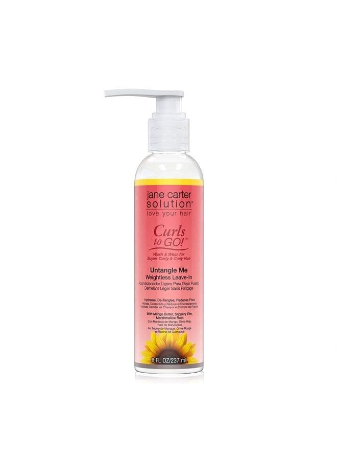 JANE CARTER SOLUTION Curls to Go Untangle Me Weightless Leave-In Conditioner (8oz) - Nourishing, Moisturizing, No Buildup