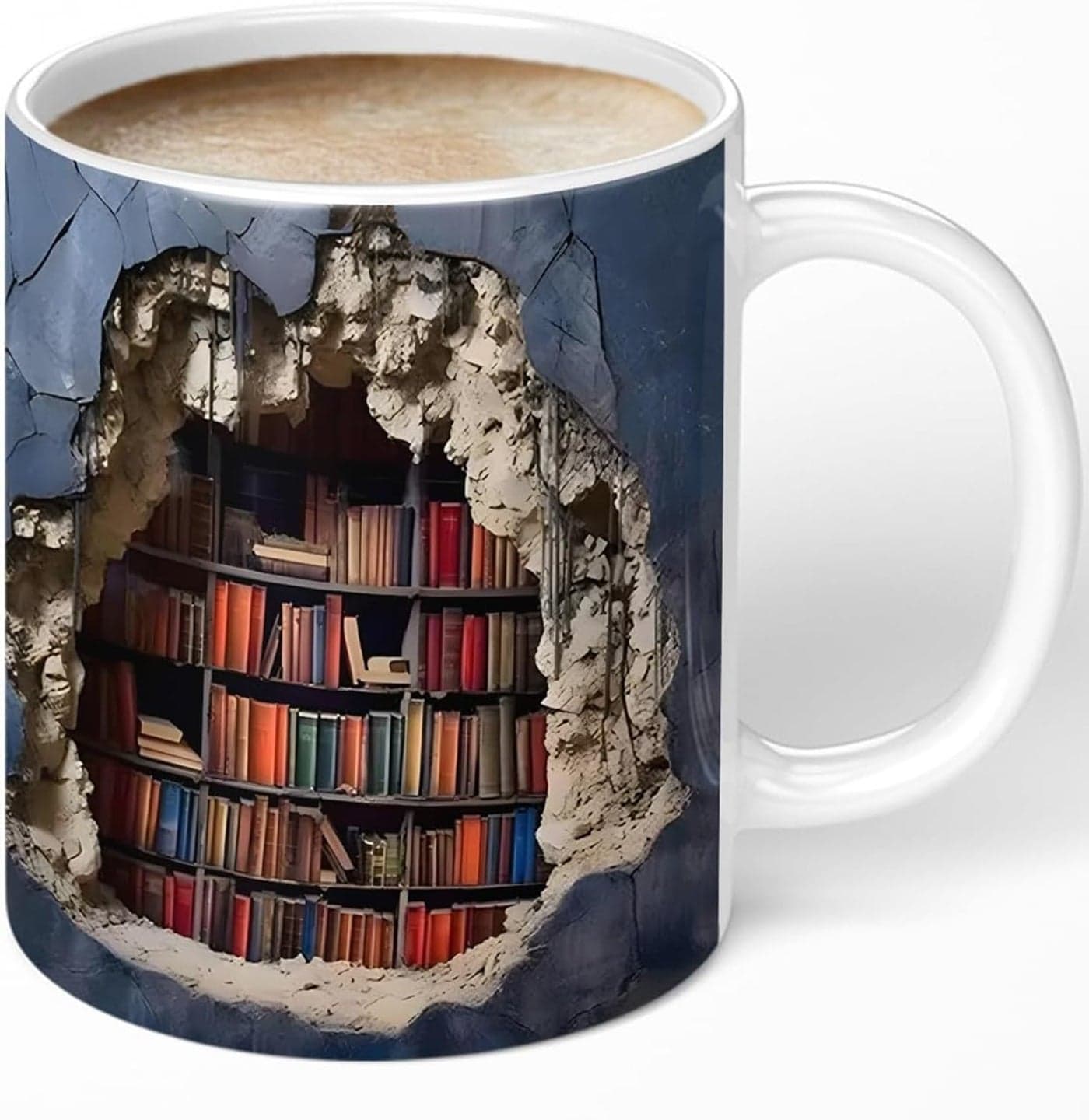 Aigori Library Bookshelf Mug Book Lovers Coffee Mug Cool Bookish Gifts for Readers Unique Ceramic Mug Dishwasher Microwave Safe Novelty Gifts for Christmas Birthday Men Women Friends 11oz
