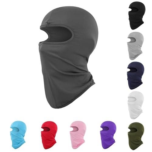 Pukavt Kids Balaclava Ski Mask for Boys and Girls, UV Protection Windproof Scarf for Winter Snowboard Cycling Dark Gray