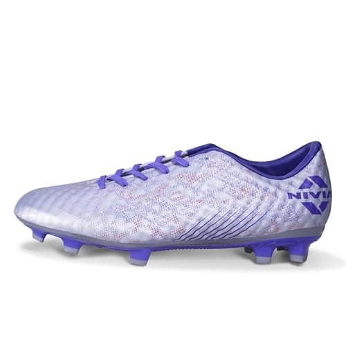 Nivia Oslar 3.0 Futsal Shoes for Mens, Rubber Studs with Spacer Mesh with Film Upper, Die Cut Lightweight Insole, Ideal for Hard Surfaces Artificial Turf Surfaces (Silver) Size10