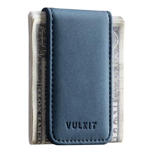 VULKIT Magnetic Money Clip Leather Money Holder Minimalist Design Holds Up to 15 Cash