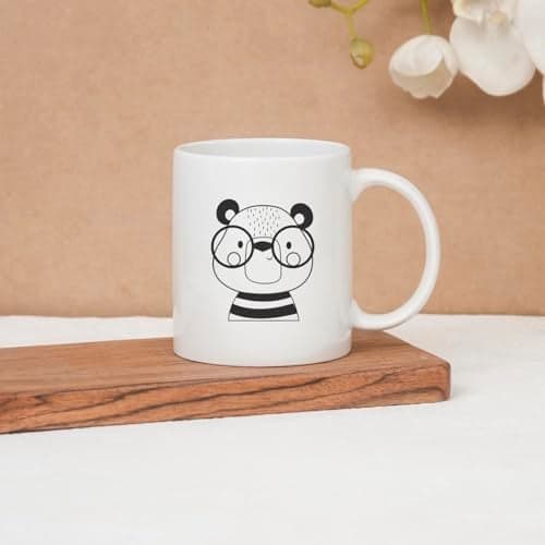 Clay Craft CC MM1 Swiss REZ24 Microwave Safe Coffee Mug for Gift to Couples Wife Husband Boyfriend Girfriend Brother 350 ml, Cute Bear