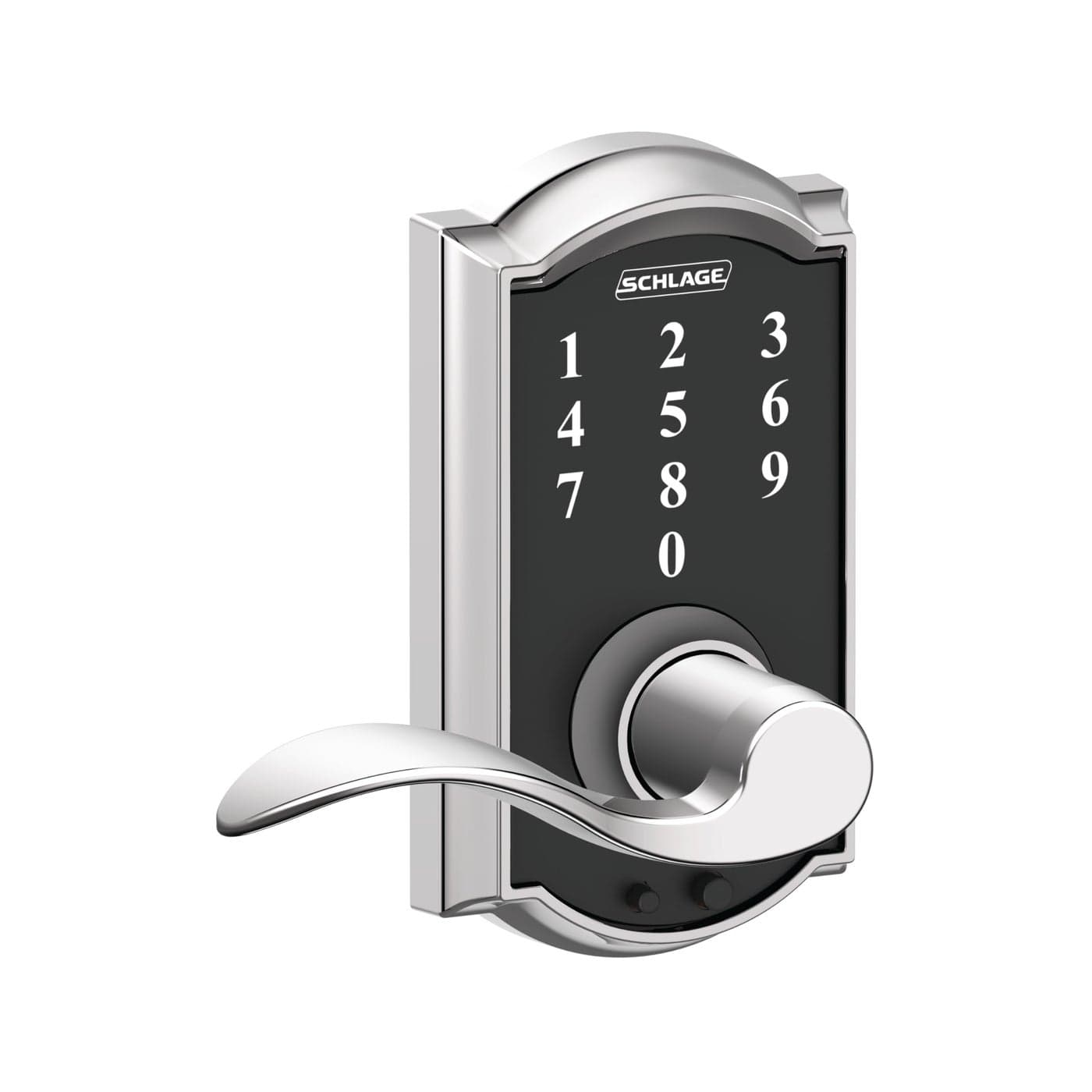 SCHLAGE Touch Camelot Lock with Accent Lever Bright Chrome FE695 CAM 625 ACC