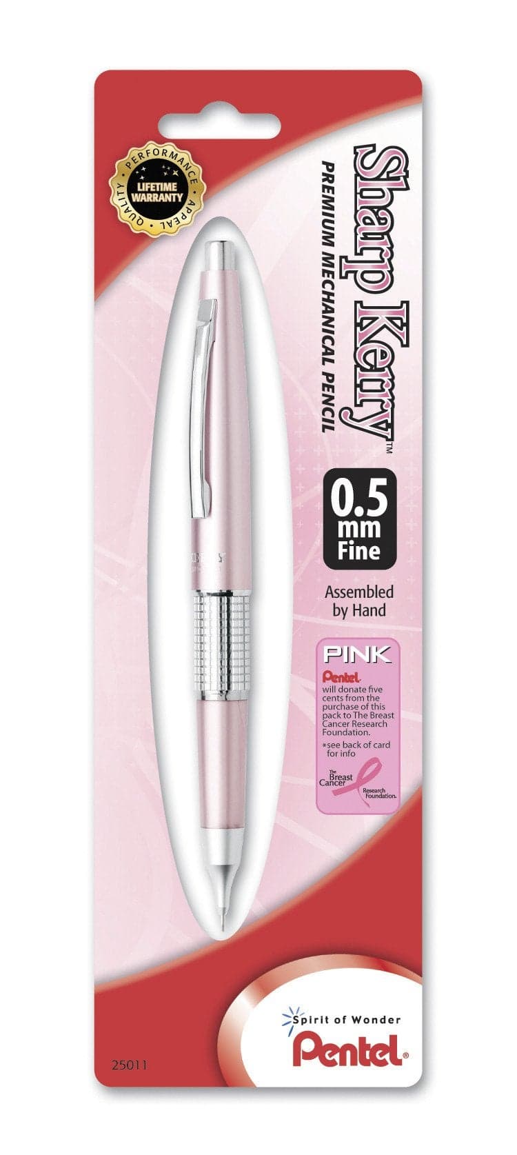 Pentel® Sharp Kerry Mechanical Pencil, 0.5 mm, HB Lead, Pink Barrel