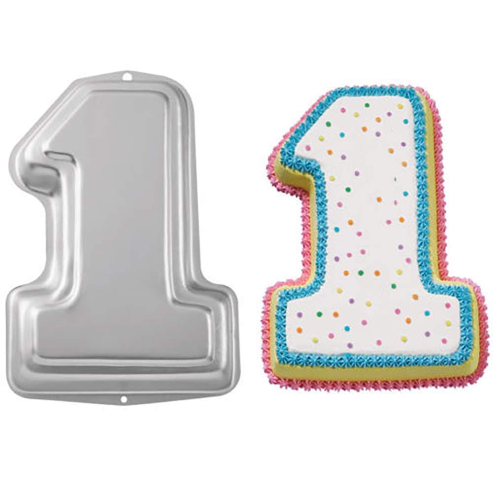 Pormasbenzer No1 Shaped Cake Pan Mould Aluminum 3D DIY Cake Baking Pan for Birthday Anniversary Party Christmas