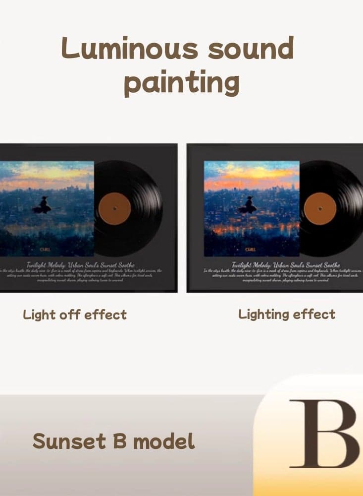 High End Decorative Audio, Bluetooth Speaker, Mural Desktop Lighting, Sunset B model 【High-End Chip+King Sound Quality】