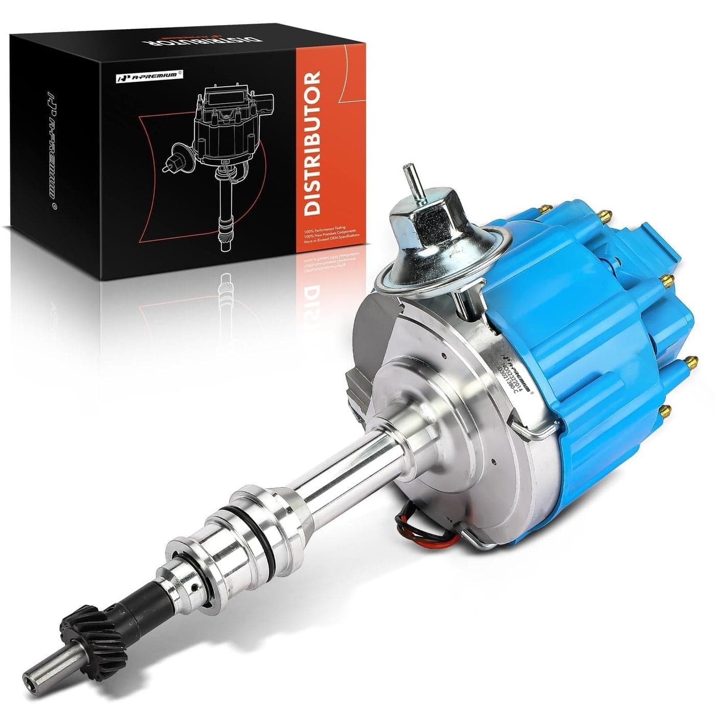 APremium HEI Ignition Distributor with 65K Volt Coil Compatible with SBF Ford Small Block V8 221 260 289 302 Mustang F100 F150 F250 F350 GT40 300 1030213 PE330U Blue Cap