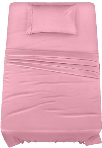 Utopia Bedding Twin Bed Sheets Set - 3 Piece Bedding - Brushed Microfiber - Shrinkage and Fade Resistant - Easy Care (Crystal Pink)