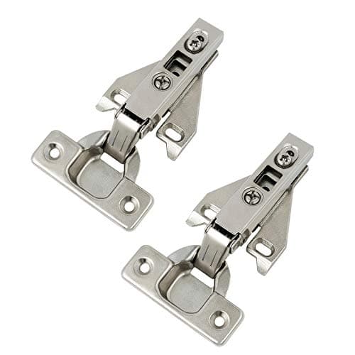 Probrico 2 Pairs(4 Pack) Kitchen Cabinet Hinges for Face Frame Cabinet, Concealed Cabinet Hinges Brushed Satin Nickel with Mounting Screws
