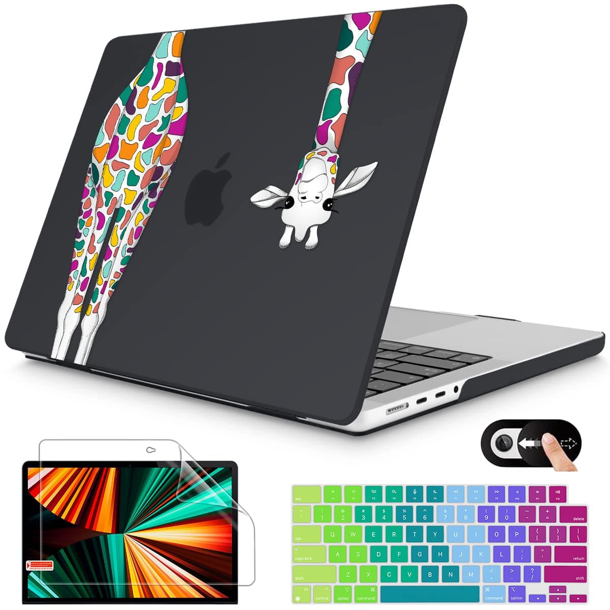 Mektron Case for MacBook Pro 14 inch 2024 2023 2021 Model M4 A3112 A3401 A3185 M3 A2918 A2992 M2 A2779 M1 A2442 ProMax Plastic Hard Shell Case Cover for MacBook Pro 14 with Touch ID Black