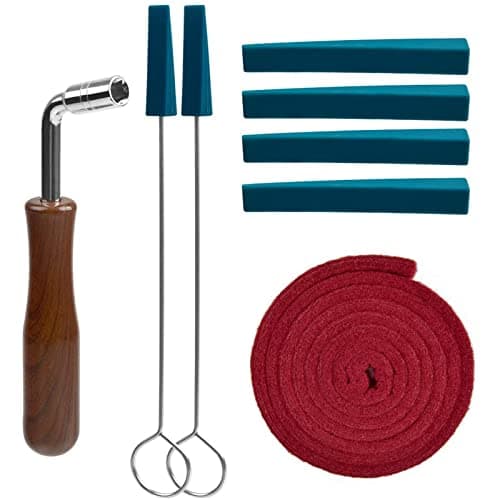 Piano Tuning Kit, CUGLB Professional Piano Tuner Kit Including Tuning Wrench Hammer, Temperament Strip, Mute Set, DIY Fixing Set (8 pcs in Pack)